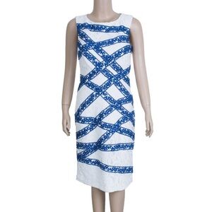 Tadashi Shoji White Lace Shift Cocktail Dress Size 14